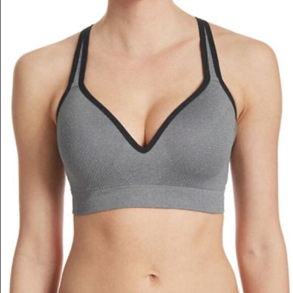 Jockey Medium Support Seamless Deep Plunge Bra-grey-medium - Picture 1 of 4